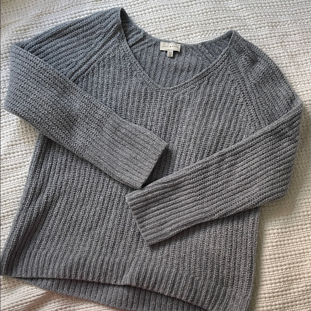 Lucky Brand blue V-Neck Knit Sweater